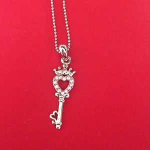 Kids cookie lee jewelry pink heart key with crown